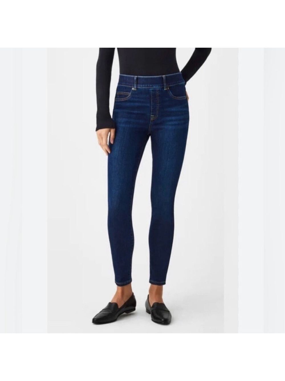 SPANX High Rise Ankle Skinny Jeans Dark Blue Jeans size medium